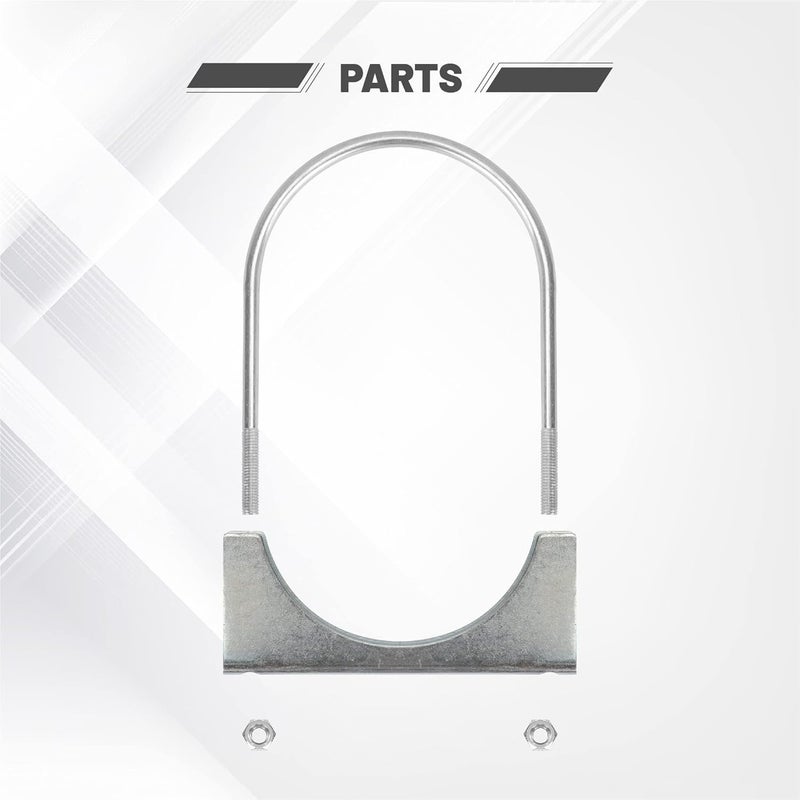 GESEXI 5" U-shaped Exhaust Pipe Clamp Mild Steel Muffler Exhaust Clamps with Anti-Rust Coat Pack of 2 - Image 3